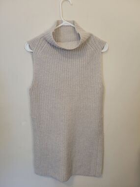 2/$50 Wilfred Sleeveless Cowl Neck Knit Tunic in Light Beige